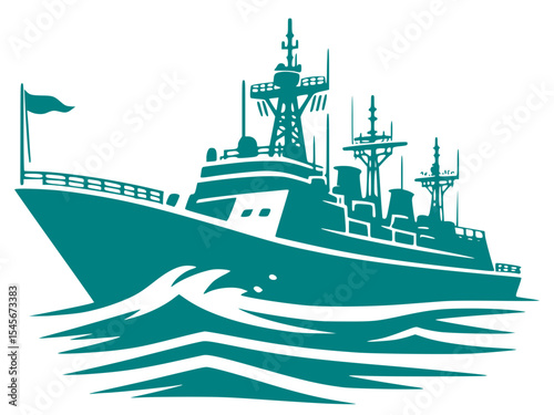 silhouette of the ship