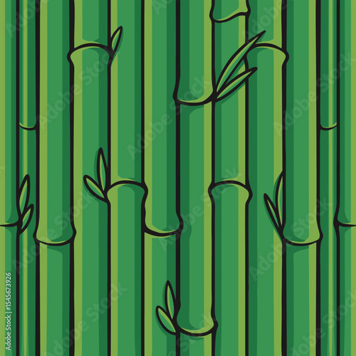 Bamboo Seamless Pattern Vector Illustration