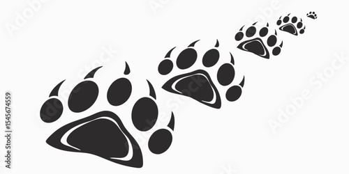 Paw print. Paw icon. Dog paw. Vector illustration. 