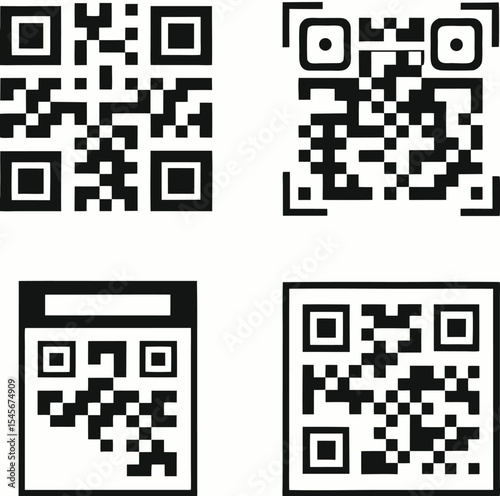 QR Code icons set. Scan Qr code symbol 