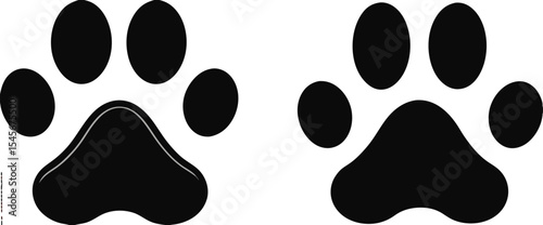 Paw print. Paw icon. Dog paw. Vector illustration. 