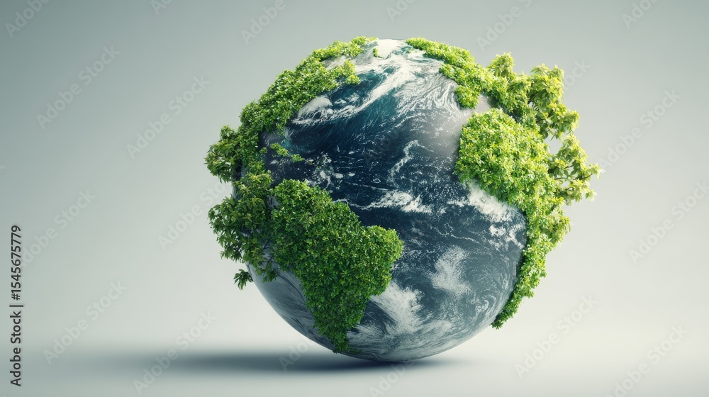 A vibrant depiction of Earth surrounded by lush green foliage, symbolizing nature. A vibrant depiction of Earth surrounded by lush green foliage, symbolizing nature.