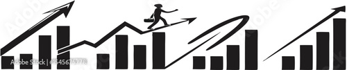 Growth Multiple Style Icon Set Vector