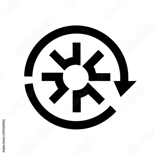 Circular loading spinner icon in black design concept  