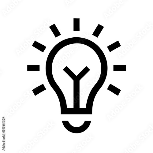 Light bulb icon with rays symbolizing creativity and ideas  