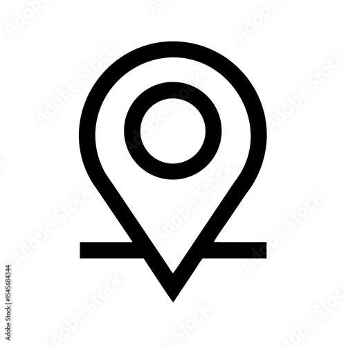 Black location pin icon representing mapping  