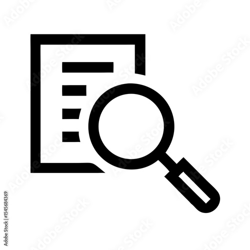 Magnifying glass over document with search list icon concept  