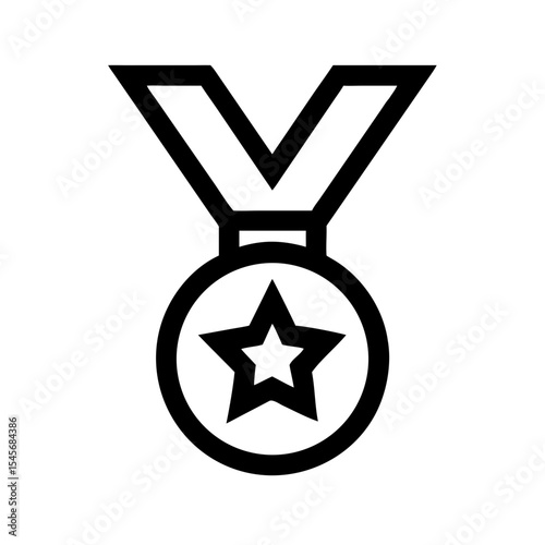 Medal with star symbol in minimalist design 