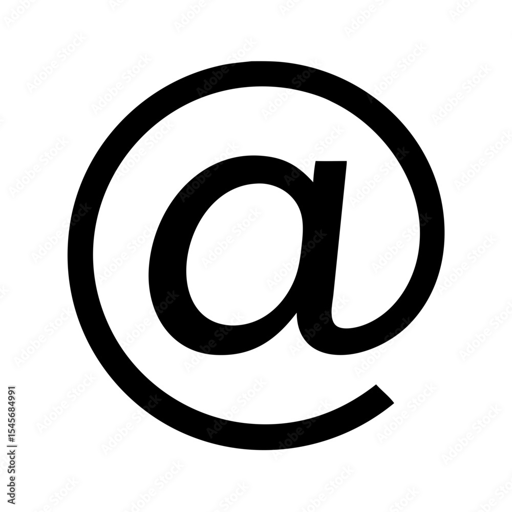 Black at symbol in minimalist design Black at symbol in minimalist design