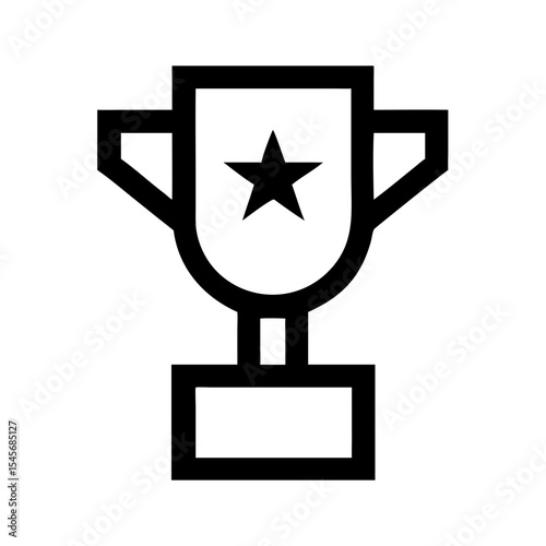 Trophy cup symbolizing achievement in bold black outline design  