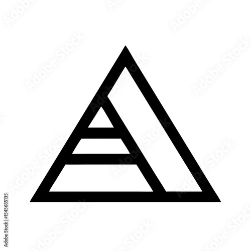 Geometric triangle design with layered segments and bold lines  