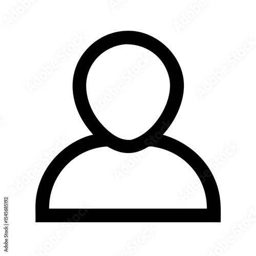 User profile silhouette icon in minimalist design  