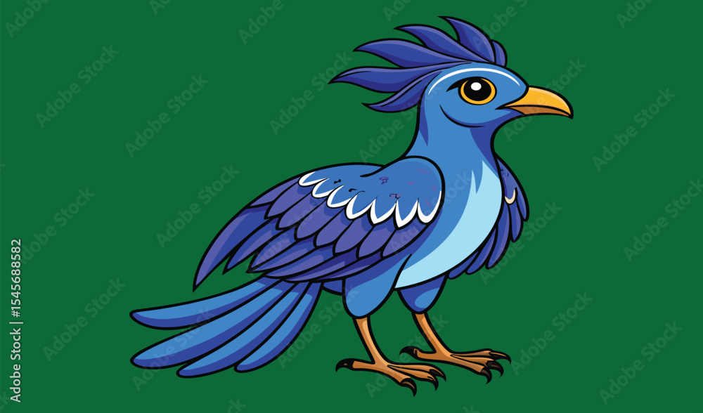 Fototapeta premium Cute cartoon blue bird illustration