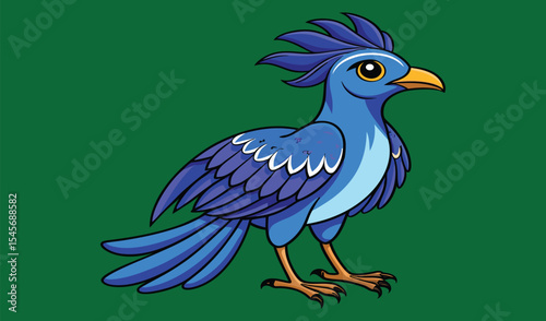 Cute cartoon blue bird illustration