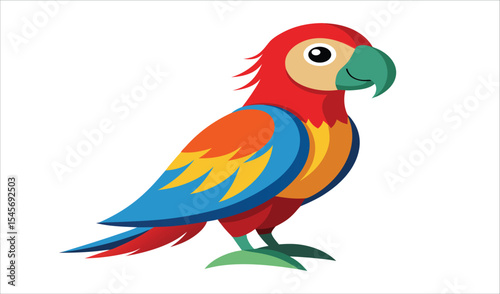 Colorful cartoon macaw parrot illustration