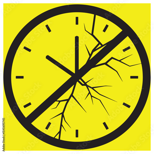 Broken clock symbolizing delay deadlines time management failure crisis and urgency concepts