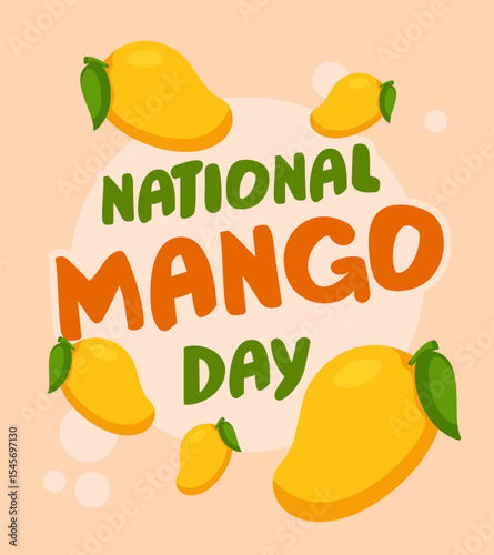 National Mango Day banner background, can use for greeting card, poster, template
