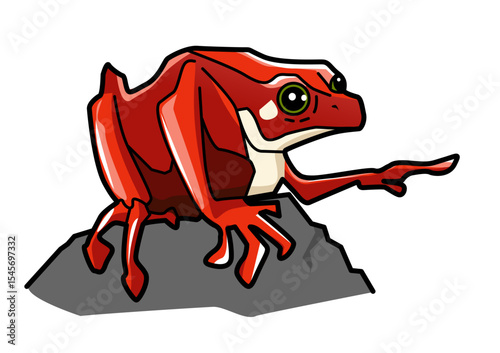 illustration of a red frog