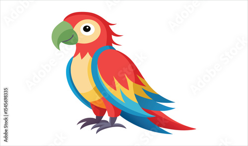 Friendly cartoon macaw parrot illustration