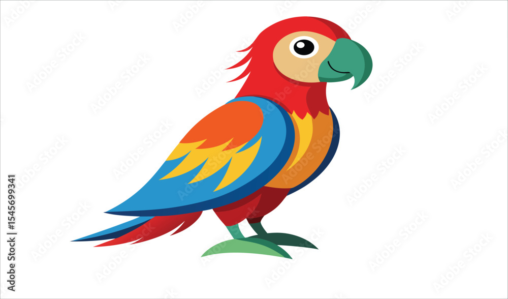 Fototapeta premium Friendly cartoon macaw parrot illustration