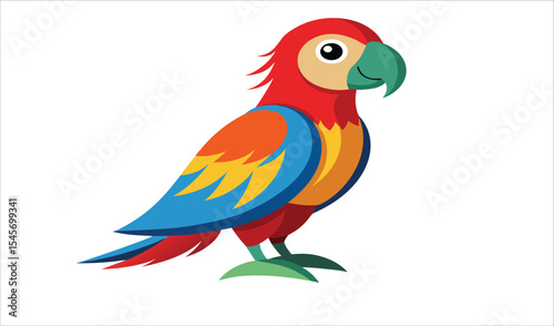 Friendly cartoon macaw parrot illustration