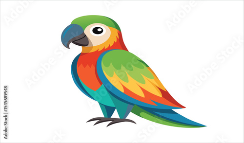 Colorful parrot illustration tropical bird design