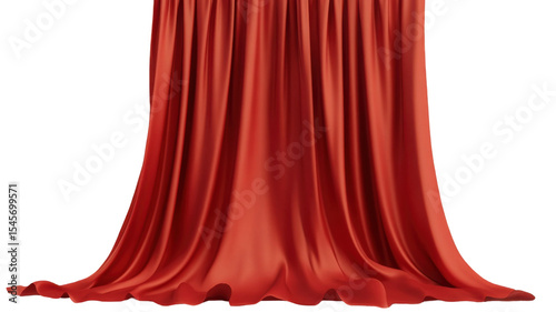 Wallpaper Mural Title: Elegant Red Curtain Drapery Isolated on Clean White Background for Interior Design and Decoration Concepts Torontodigital.ca