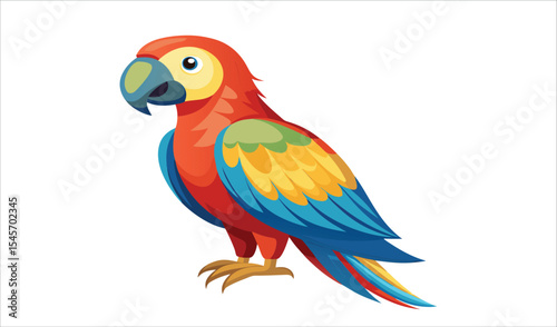 Vibrant cartoon macaw parrot illustration