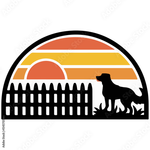 Dog vector animal saw sunrise with leopard in vector animal illustration design.