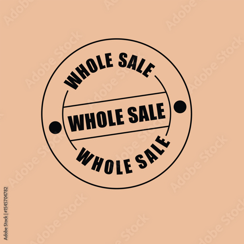 "Wholesale" Rubber Stamp Circle Icon - Bulk Order & Business-to-Business (B2B) Trade Seal


