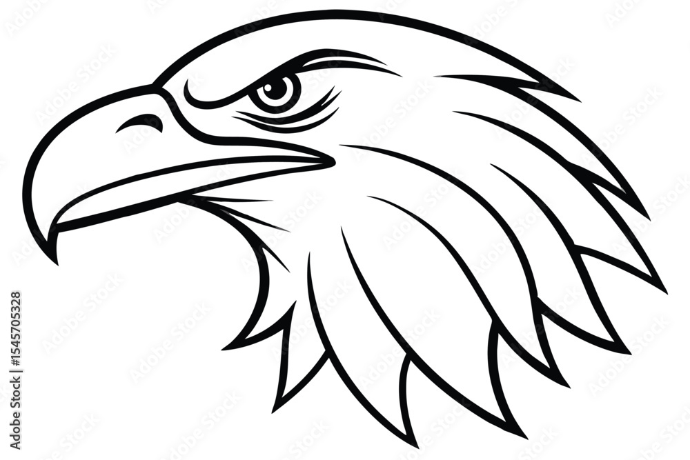 Obraz premium Black and white eagle head displays sharp focus and a stoic expression