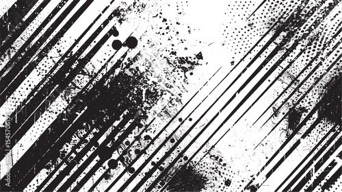 Grunge halftone gradient background. Faded grit noise texture. White and black sand wallpaper. Retro pixelated backdrop.