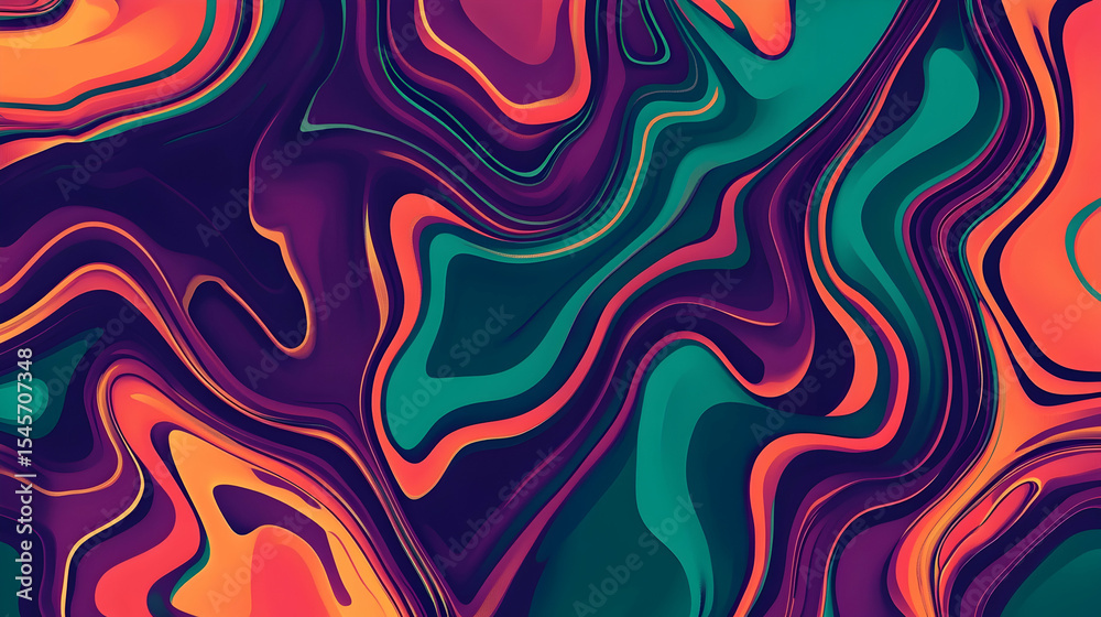 Obraz premium Abstract Swirl Background in Purple, Teal, and Orange