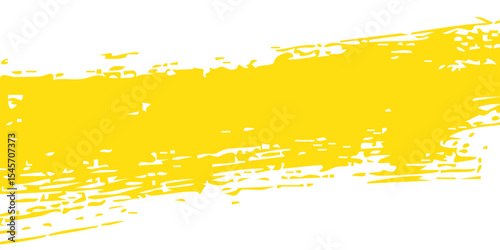 Yellow brush stroke isolated on white background. Brush stroke for yellow ink paint, grunge backdrop, dirt banner, watercolor design and dirty texture. Creative art concept modern arts