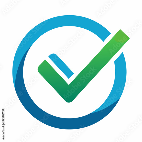 Approval check vector on white background 