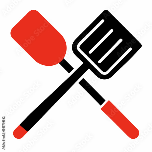 Spatula icon representing cooking and grilling on white background
