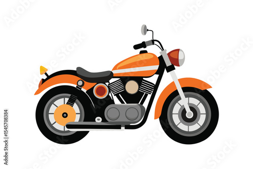 3d harley division retro motorcycle isolated on white background