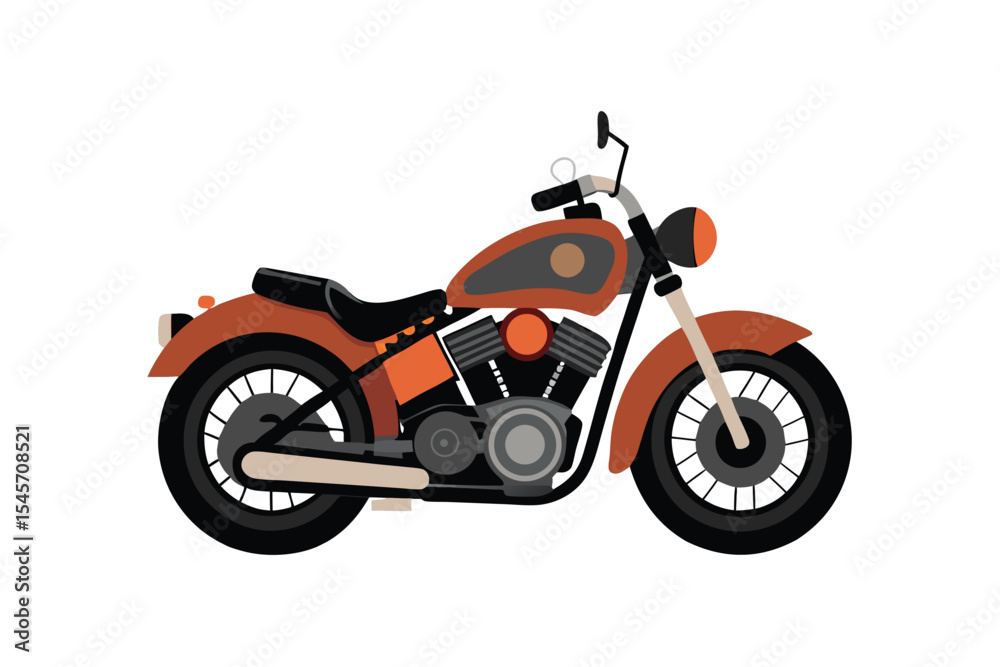 Obraz premium 3d harley division retro motorcycle isolated on white background