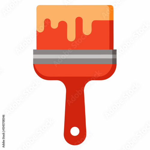 Wall paint brush icon on white background 