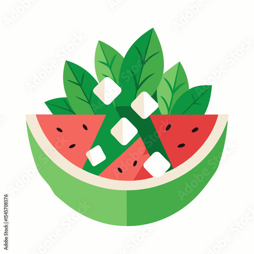 Watermelon slice isolated on white background