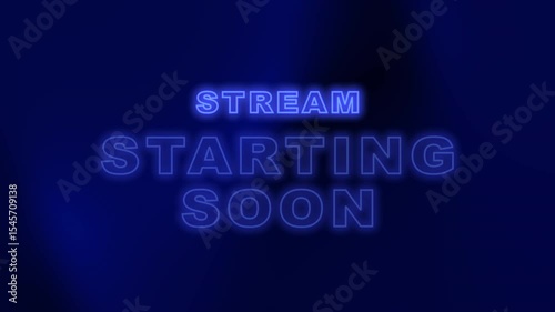 Stream starting soon neon effects for opener video live streaming. 4K Video