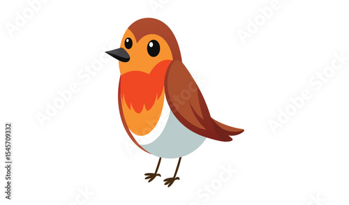 Cute cartoon robin bird illustration