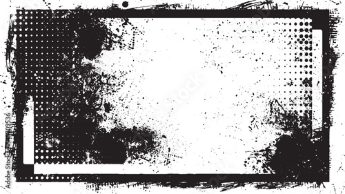 Grunge background. Abstract mild textured effect. Vector Illustration. Black isolated on white. Black grunge texture border frame over white