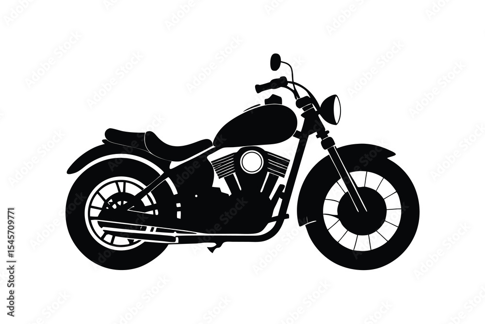 Fototapeta premium Harley davidson bike silhouette on white background