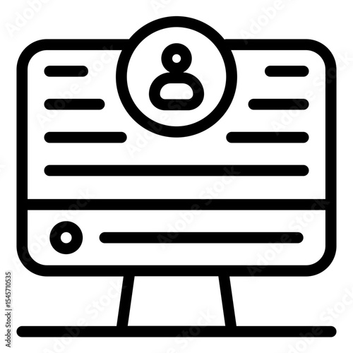 Online Course Icon in Line Style