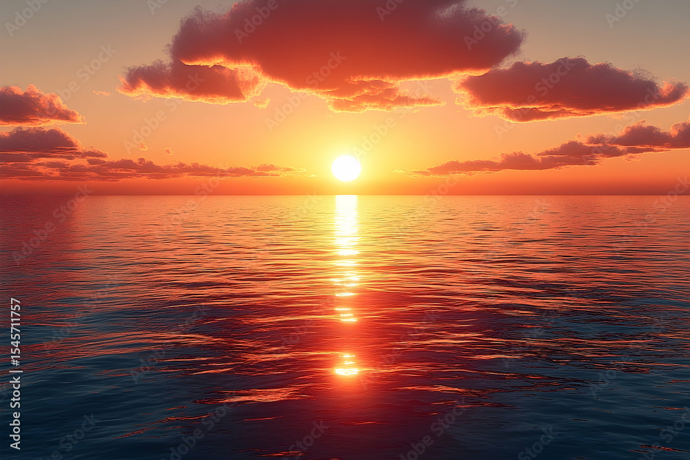 Fototapeta premium Sunset over calm ocean