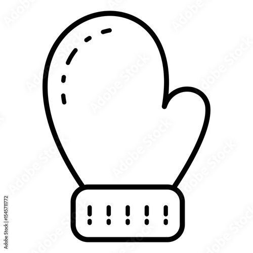 Minimalist Winter Glove outline Icon