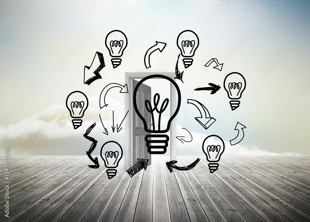 Obraz premium Doorway standing on floorboards