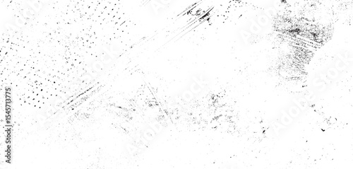  Grunge chaotic random pattern on transparent background. Monochrome abstract dusty worn scuffed background.