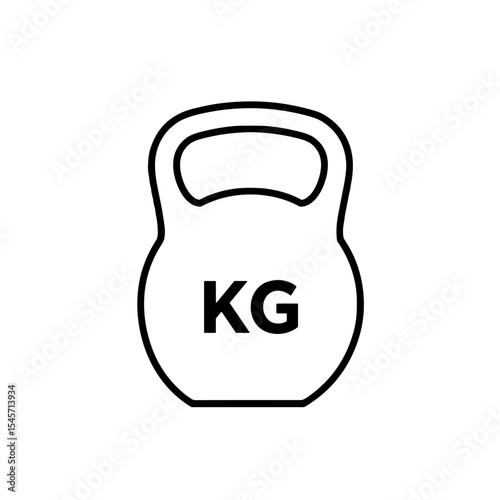 Kettlebell icon with kg label for fitness and strength training  